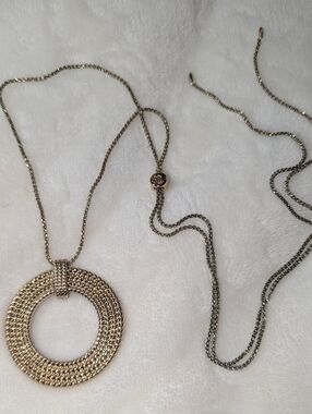 Lauren Ralph Lauren LRL Champagne Gold Tone Adjustable Bolo Slider Necklace